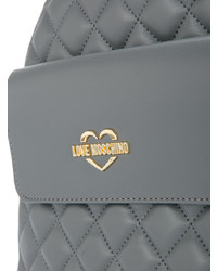 Женский серый стеганый рюкзак от Love Moschino