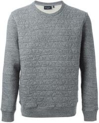 Мужской серый стеганый свитер с круглым вырезом от Paul Smith