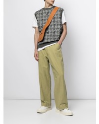 Мужской серый трикотажный жилет с принтом от Coohem