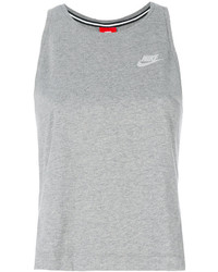 Серый укороченный топ с принтом от Nike