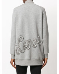 Женский серый хлопковый бомбер от Love Moschino