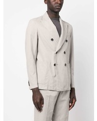 Мужской серый хлопковый двубортный пиджак от Barena