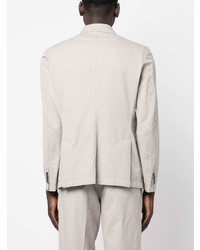 Мужской серый хлопковый двубортный пиджак от Barena
