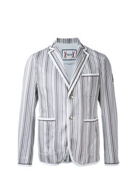 Мужской серый хлопковый пиджак в вертикальную полоску от Moncler Gamme Bleu