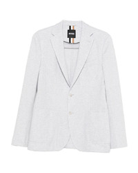 Серый хлопковый пиджак в клетку