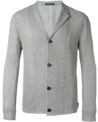 Мужской серый хлопковый пиджак от Emporio Armani