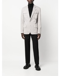 Мужской серый хлопковый пиджак от Moschino