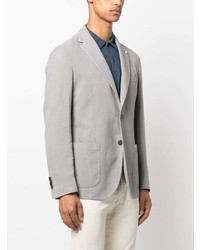 Мужской серый хлопковый пиджак от Luigi Bianchi Mantova