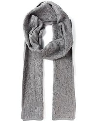 Женский серый хлопковый шарф от Alexander Wang