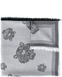 Женский серый хлопковый шарф от Kenzo