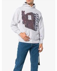 Мужской серый худи с вышивкой от Election Reform