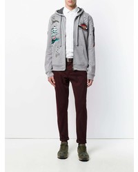 Мужской серый худи с вышивкой от Valentino