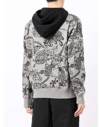 Мужской серый худи с принтом от VERSACE JEANS COUTURE