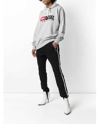 Женский серый худи с принтом от Diesel