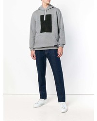 Мужской серый худи с принтом от Calvin Klein Jeans