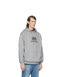 Мужской серый худи с принтом от Balenciaga