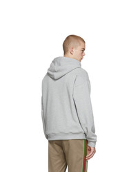 Мужской серый худи с принтом от Gucci