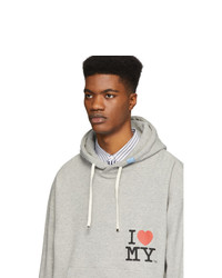 Мужской серый худи с принтом от Miharayasuhiro