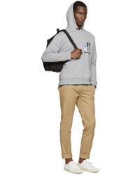 Мужской серый худи с принтом от Palm Angels