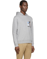 Мужской серый худи с принтом от Palm Angels