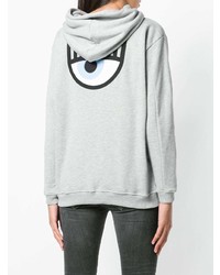 Женский серый худи с принтом от Chiara Ferragni