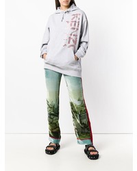 Женский серый худи с принтом от Kenzo