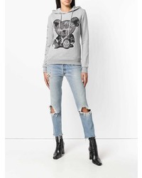 Женский серый худи с принтом от Philipp Plein