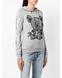 Женский серый худи с принтом от Philipp Plein