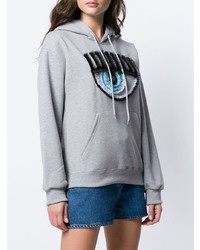 Женский серый худи с принтом от Chiara Ferragni