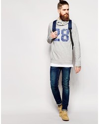 Мужской серый худи с принтом от Scotch & Soda