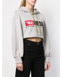 Женский серый худи с принтом от Diesel