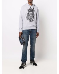 Мужской серый худи с принтом от VERSACE JEANS COUTURE