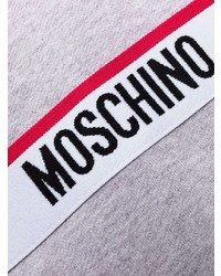 Мужской серый худи с принтом от Moschino