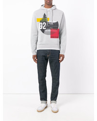 Мужской серый худи с принтом от DSQUARED2