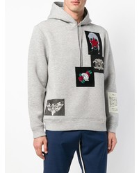 Мужской серый худи с принтом от John Richmond