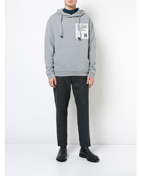 Мужской серый худи с принтом от Maison Margiela
