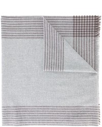 Мужской серый шарф в горизонтальную полоску от Brunello Cucinelli