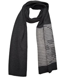 Женский серый шарф в горизонтальную полоску от Lucien Pellat-Finet