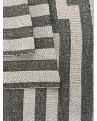 Женский серый шарф в горизонтальную полоску от Etro
