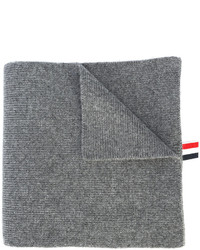 Мужской серый шарф в горизонтальную полоску от Thom Browne