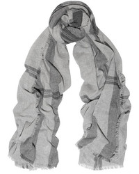 Женский серый шарф в клетку от Tomas Maier