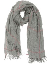 Женский серый шарф в шотландскую клетку от Faliero Sarti