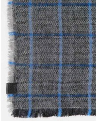 Мужской серый шарф в шотландскую клетку от Esprit