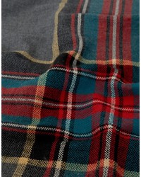 Женский серый шарф в шотландскую клетку от Asos