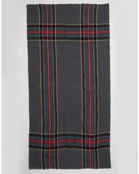 Женский серый шарф в шотландскую клетку от Asos
