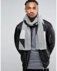 Мужской серый шарф с геометрическим рисунком от Asos