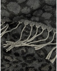 Женский серый шарф с леопардовым принтом от Pieces