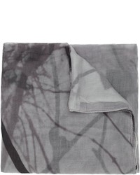 Женский серый шарф с принтом от Brunello Cucinelli