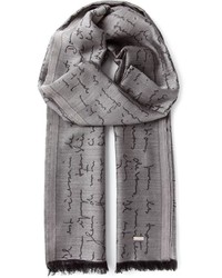 Мужской серый шарф с принтом от Christian Dior