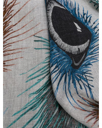 Женский серый шарф с принтом от Faliero Sarti